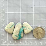 Large Sky Blue Freeform Royston Turquoise, Set of 3 Dimensions