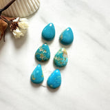 Small Sky Blue Teardrop Royston Turquoise, Set of 6 Background