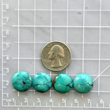 Small Ocean Blue Round Yungai Turquoise, Set of 4 Dimensions