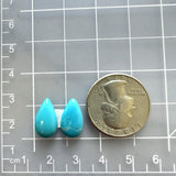 Small Sky Blue Teardrop Kingman Turquoise, Set of 2 Dimensions