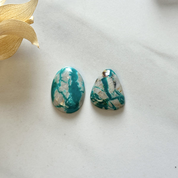 Large Mint Green Mixed Fox Turquoise, Set of 2 Background