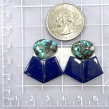 Small Mixed Mixed Mixed Turquoise, Set of 6 Dimensions