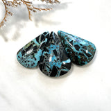 Large Ocean Blue Teardrop Yungai Turquoise, Set of 3 Background