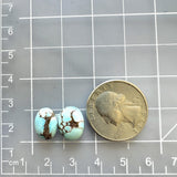 Small Sky Blue Oval Sonora Turquoise, Set of 2 Dimensions