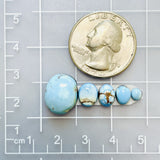 Small Sky Blue Freeform Golden Hills Turquoise, Set of 5 Dimensions