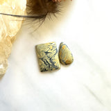 Medium Yellow Mixed Crescent Lake Variscite, Set of 2 Background