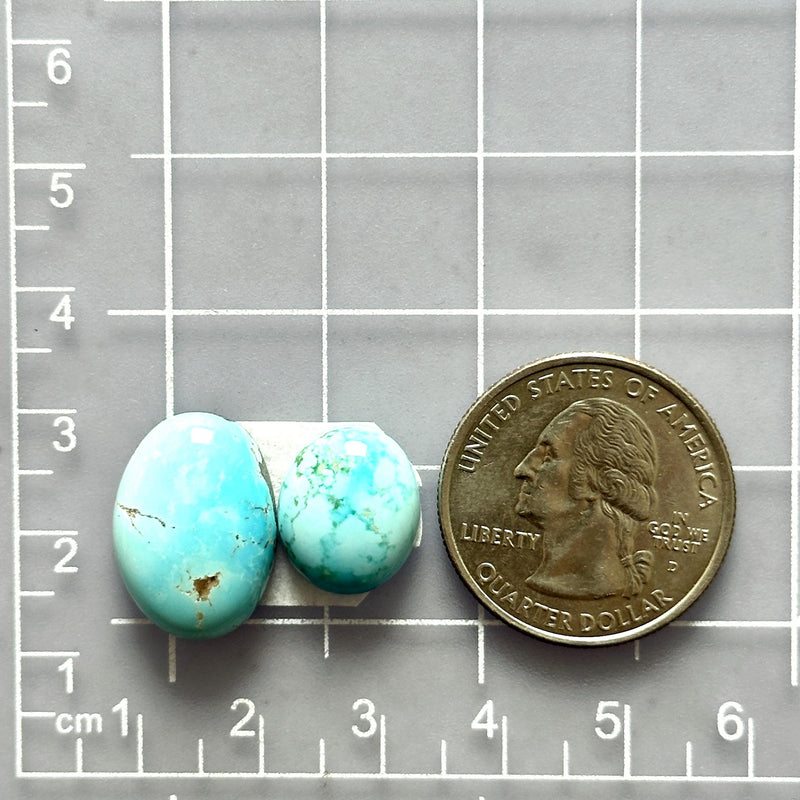 Medium Sky Blue Mixed Kingman Turquoise, Set of 2 Dimensions