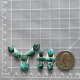 Small Sky Blue Mixed Sonora Turquoise, Set of 12 Dimensions