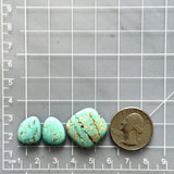 Small Sky Blue Mixed Number 8 Turquoise, Set of 3 Dimensions
