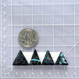 Small Sky Blue Triangle Yungai Turquoise, Set of 4 Dimensions