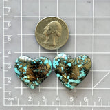 Large Sky Blue Heart Ithaca Peak Turquoise, Set of 2 Dimensions