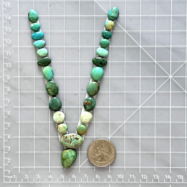 Small Mixed Mixed Mixed Turquoise, Set of 24 Dimensions