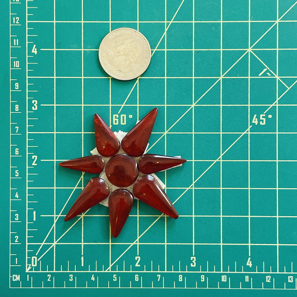 Medium Red Mixed Rosarita, Set of 8 Dimensions