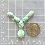 Small Lime Green Oval Broken Arrow Variscite, Set of 6 Dimensions