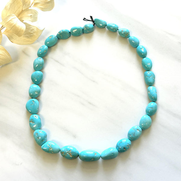 Sky Blue Sleeping Beauty Turquoise Nugget Beads Background