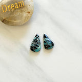 Small Ocean Blue Teardrop Blue Moon Turquoise, Set of 2 Background