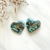 Large Sky Blue Heart Ithaca Peak Turquoise, Set of 2 Background