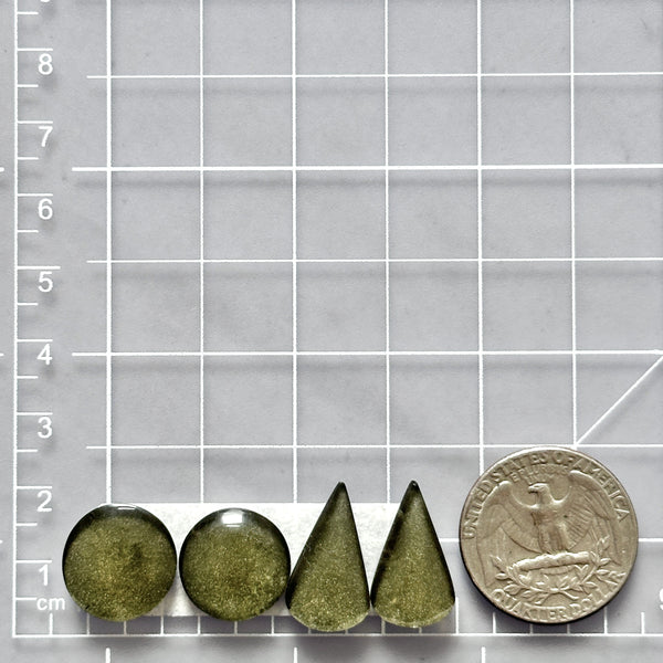 Small Swamp Green Mixed Rosarita, Set of 4 Dimensions