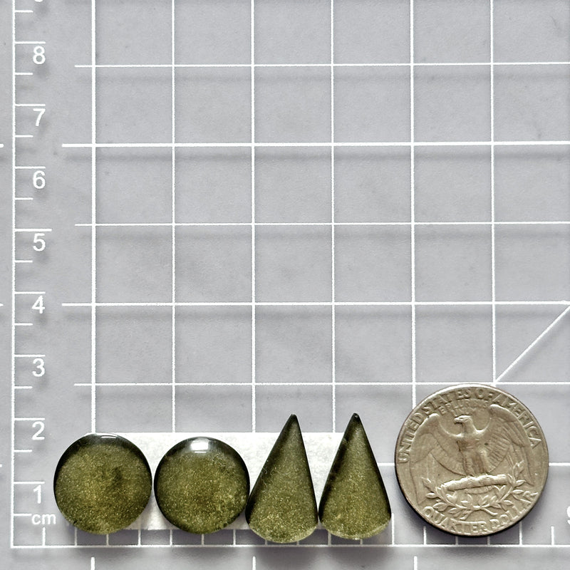 Small Swamp Green Mixed Rosarita, Set of 4 Dimensions