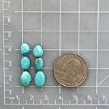 Small Sky Blue Mixed Kingman Turquoise, Set of 6 Dimensions