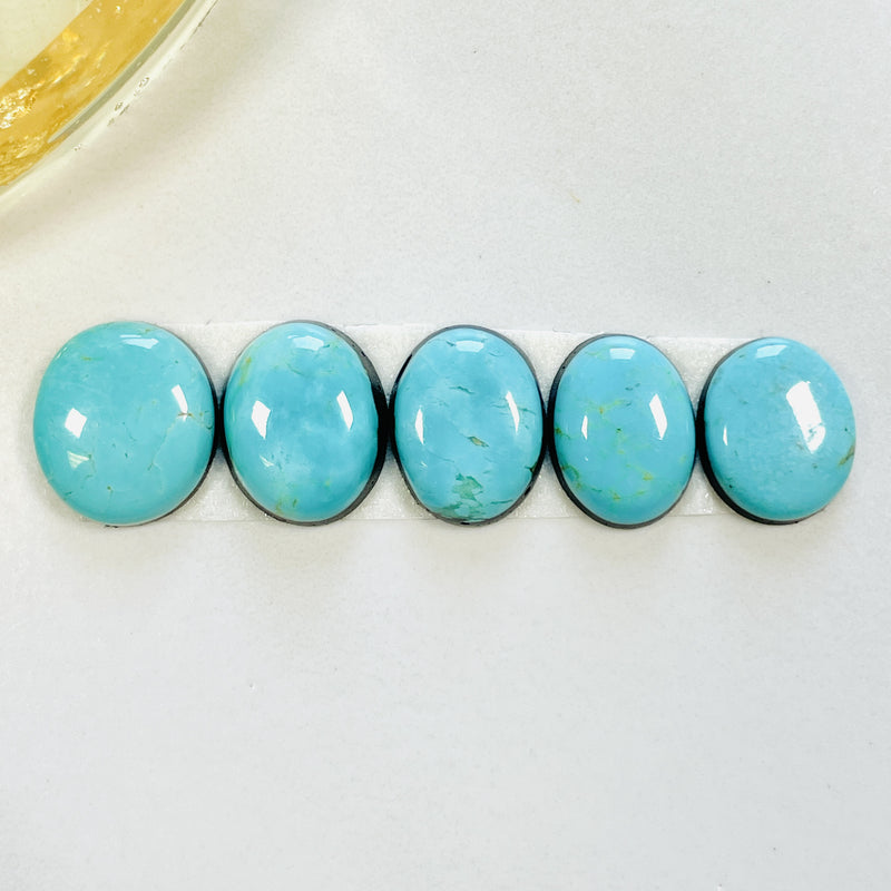 Small Sky Blue Mixed Tyrone Turquoise, Set of 5 Background