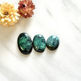 Large Ocean Blue Oval Crescent Lake Variscite, Set of 3 Background