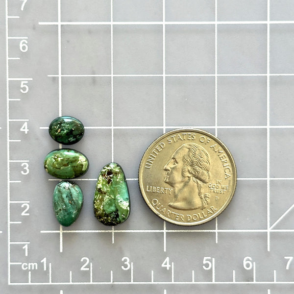 Small Sea Green Mixed Carico Lake Turquoise, Set of 3 Dimensions