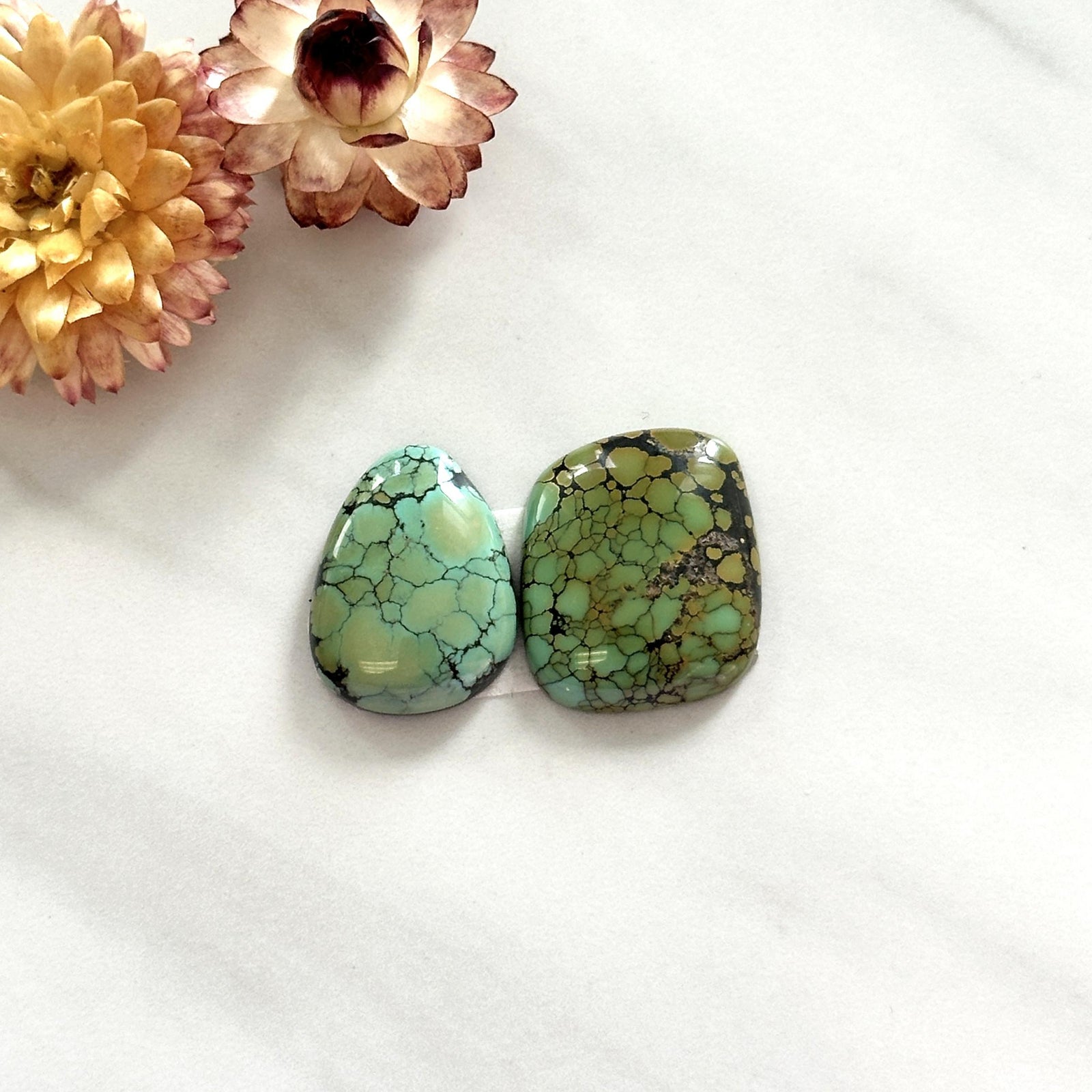 ☆Ravijour★廃盤D65-70★ Green turquoise ☆セット Large Lime Green Mixed Treasure Mountain Turquoise, Set of 2
