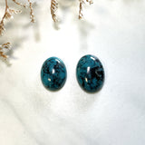 Medium Ocean Blue Oval Kingman Turquoise, Set of 2 Background