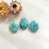 Medium Sky Blue Freeform Lone Mountain Turquoise, Set of 3 Background