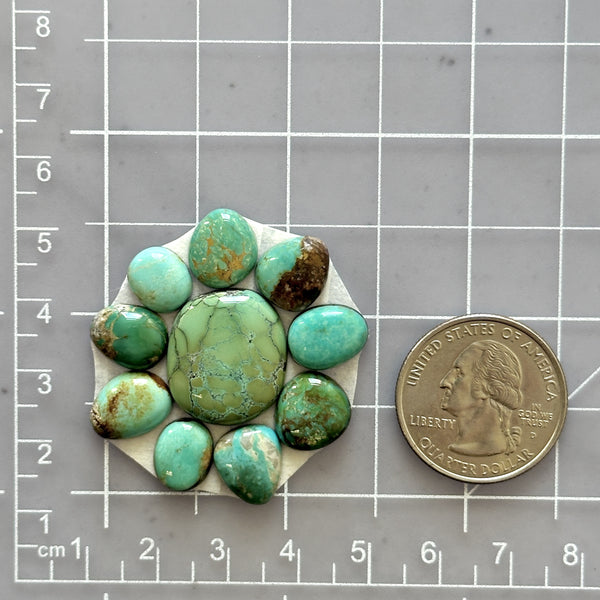 Small Mixed Mixed Mixed Turquoise, Set of 10 Dimensions