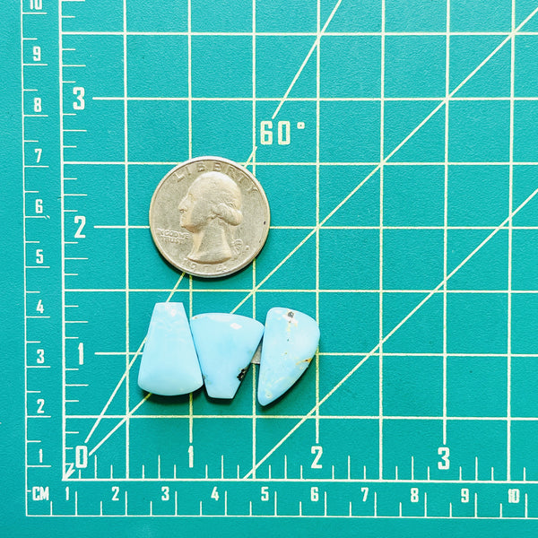 Medium Sky Blue Mixed Lone Mountain Turquoise, Set of 3 Dimensions