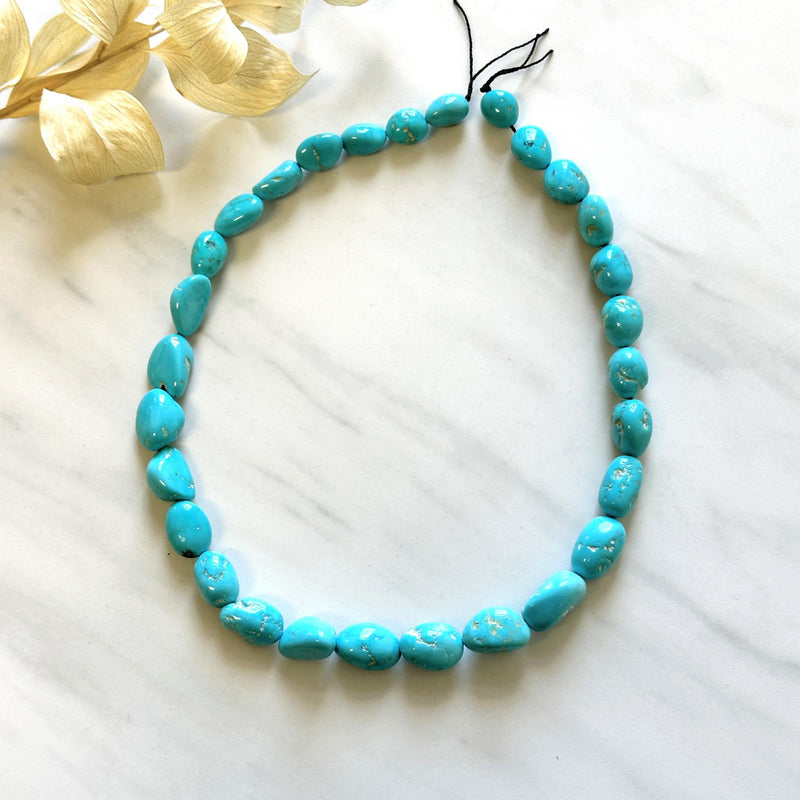 Sky Blue Sleeping Beauty Turquoise Nugget Beads Background