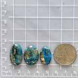 Large Ocean Blue Oval Ithaca Peak Turquoise, Set of 3 Dimensions