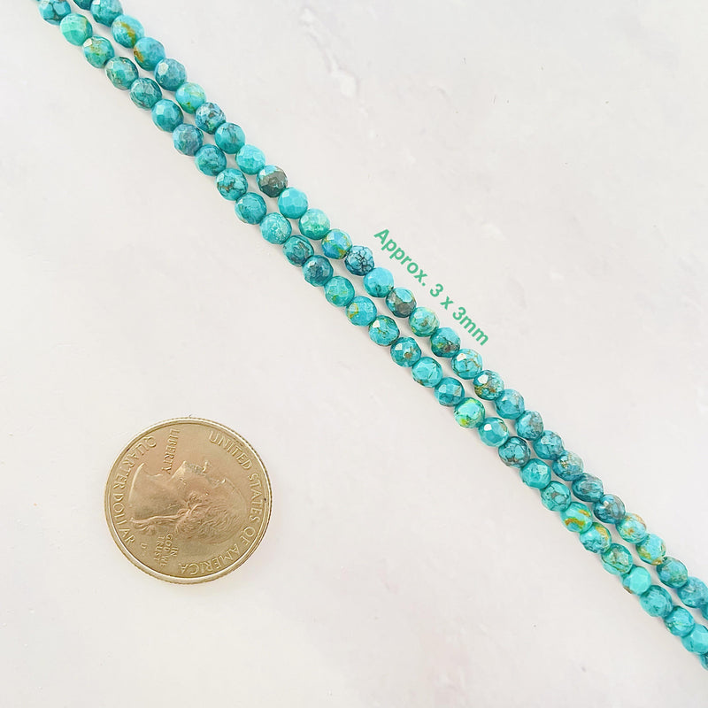 Kingman Turquoise Faceted Beads