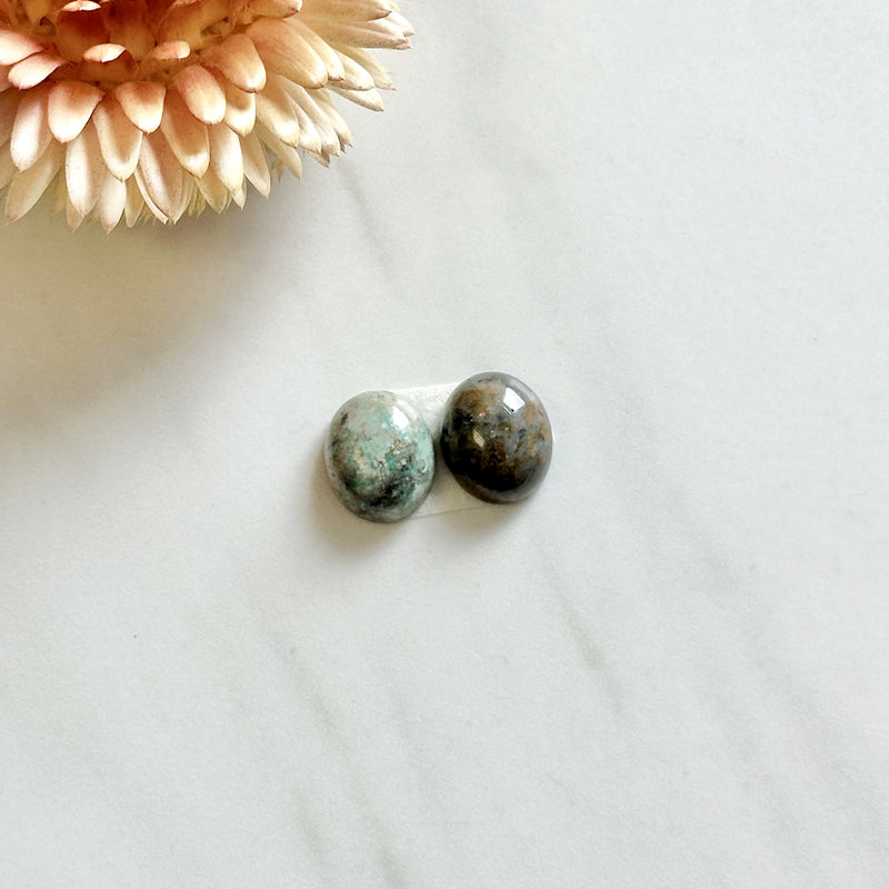 Small Mixed Oval Broken Arrow Variscite, Set of 2 Background