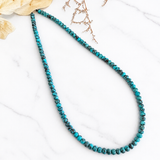 Stabilized Spider Web Egyptian Turquoise Abacus Bead Necklace 16 Inches
