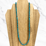 Stabilized Spider Web Egyptian Turquoise Abacus Bead Necklace 16 Inches