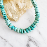 Natural Lone Mountain Turquoise Rondelle Bead Necklace 18 Inches