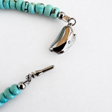 Natural Lone Mountain Turquoise Rondelle Bead Necklace 18 Inches