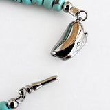 Stabilized Spider Web Egyptian Turquoise Abacus Bead Necklace 16 Inches