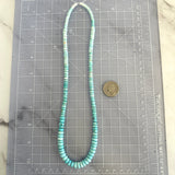 Natural Lone Mountain Turquoise Rondelle Bead Necklace 21 Inches