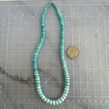 Natural Lone Mountain Turquoise Rondelle Bead Necklace 17 Inches