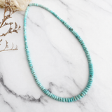 Natural Lone Mountain Turquoise Rondelle Bead Necklace 19 Inches