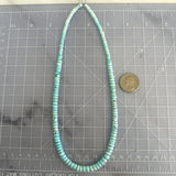 Natural Lone Mountain Turquoise Rondelle Bead Necklace 19 Inches