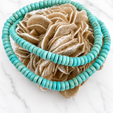 Natural Lone Mountain Turquoise Rondelle Bead Necklace 19 Inches
