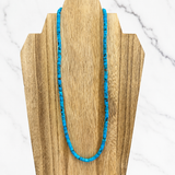 Stabilized Prince Egyptian Turquoise Heishi Beads Necklace 16 Inches