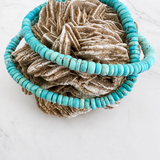 Natural Lone Mountain Turquoise Rondelle Bead Necklace 20 Inches