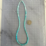Natural Lone Mountain Turquoise Rondelle Bead Necklace 20 Inches