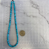 Stabilized Spider Web Egyptian Turquoise Heishi Beads Necklace 16 Inches